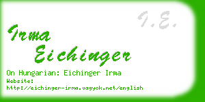irma eichinger business card
